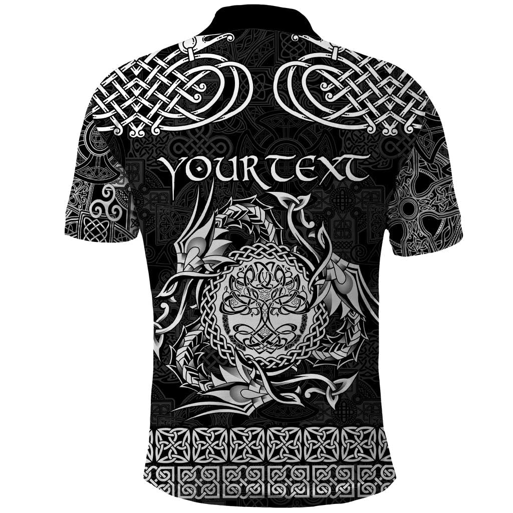 Personalized Radnorshire Sir Faesyfed Polo Shirt Black Oak Tree Of Life Celtic-inspired LT9