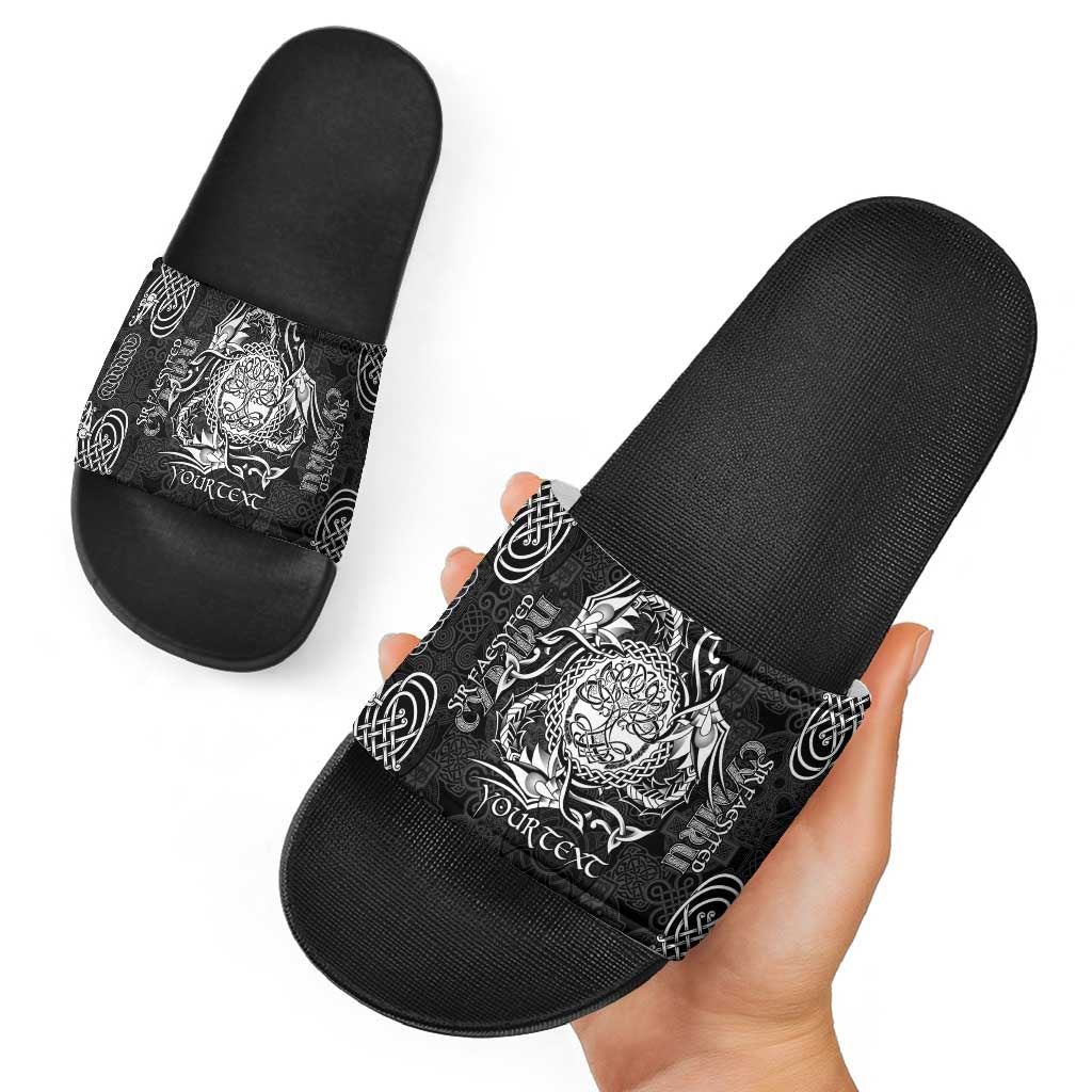 Personalized Radnorshire Sir Faesyfed Slide Sandals Black Oak Tree Of Life Celtic-inspired LT9