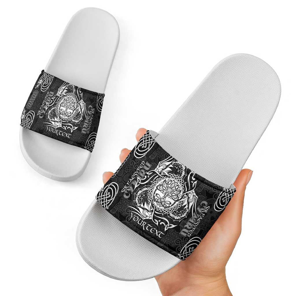 Personalized Radnorshire Sir Faesyfed Slide Sandals Black Oak Tree Of Life Celtic-inspired LT9