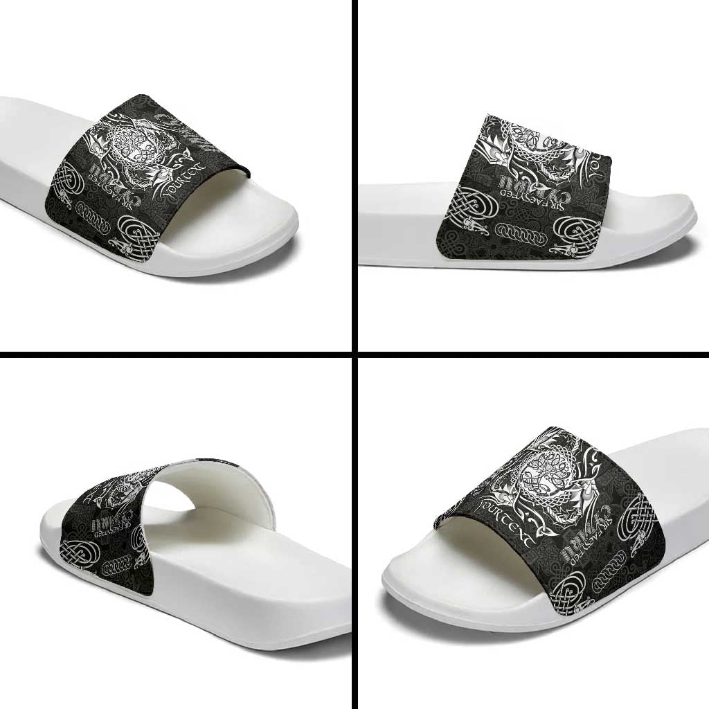 Personalized Radnorshire Sir Faesyfed Slide Sandals Black Oak Tree Of Life Celtic-inspired LT9