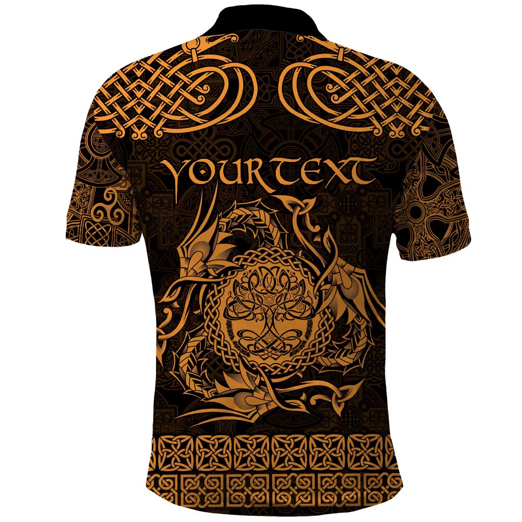 Personalized Radnorshire Sir Faesyfed Polo Shirt Gold Oak Tree Of Life Celtic-inspired LT9