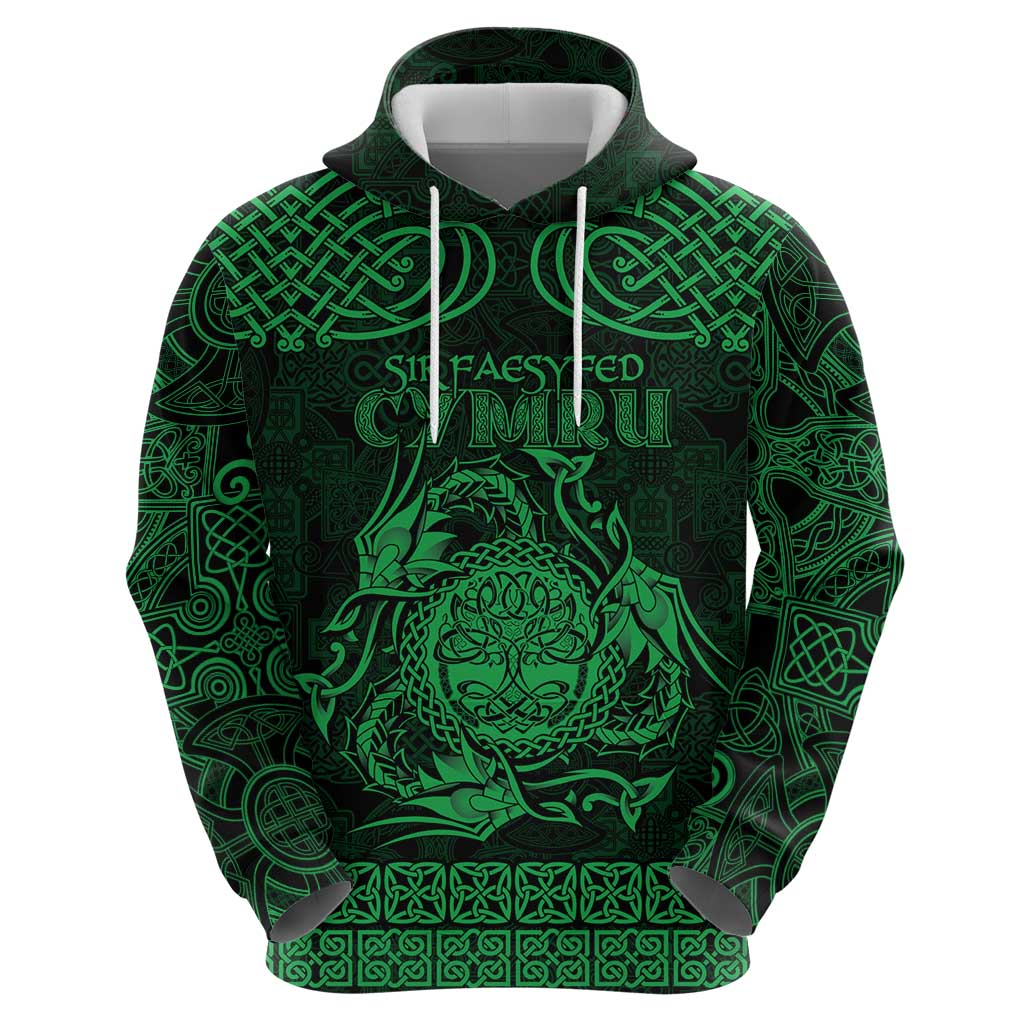 Personalized Radnorshire Sir Faesyfed Hoodie Green Oak Tree Of Life Celtic-inspired LT9