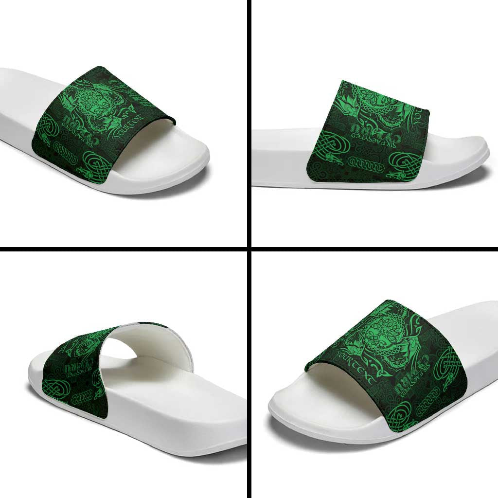 Personalized Radnorshire Sir Faesyfed Slide Sandals Green Oak Tree Of Life Celtic-inspired LT9