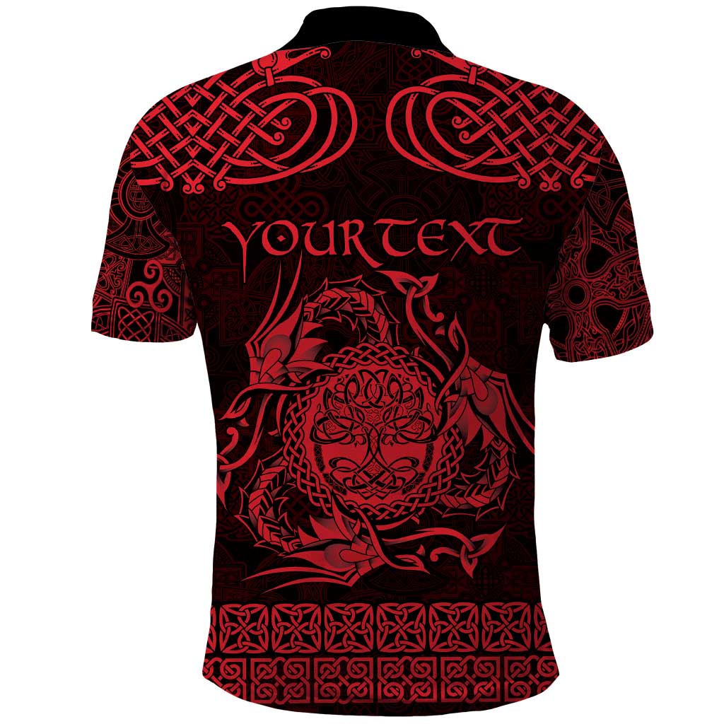 Personalized Radnorshire Sir Faesyfed Polo Shirt Red Oak Tree Of Life Celtic-inspired LT9