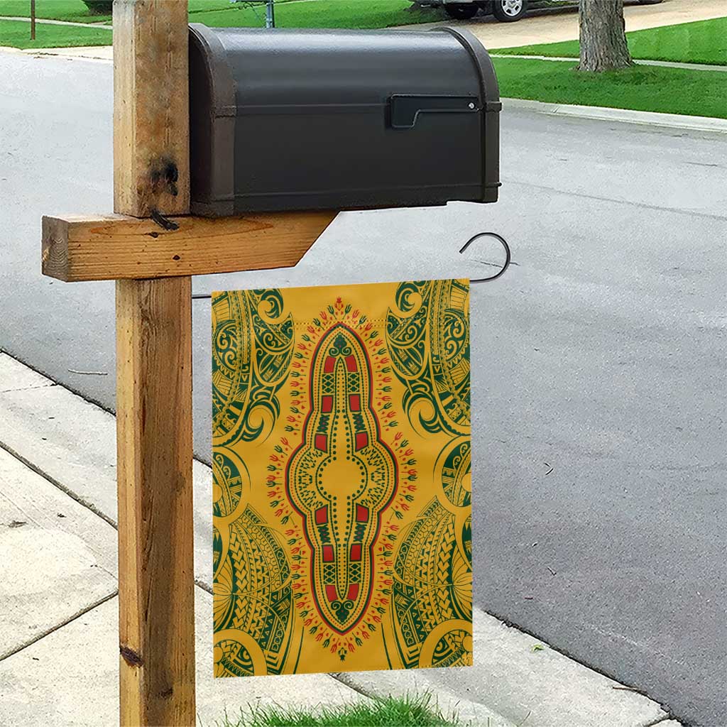 Dashiki and Polynesian Pattern Garden Flag Afro Pacific Culture Gold Version LT9