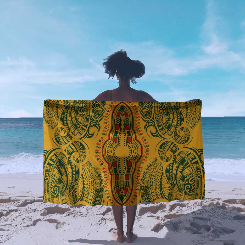 Dashiki and Polynesian Pattern Sarong Afro Pacific Culture Gold Version LT9