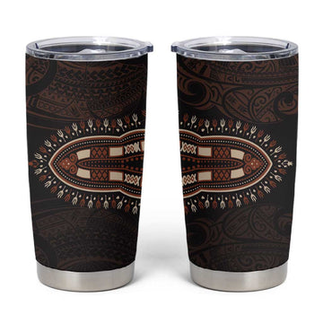 Dashiki and Polynesian Pattern Tumbler Cup Afro Pacific Culture Gold Version LT9