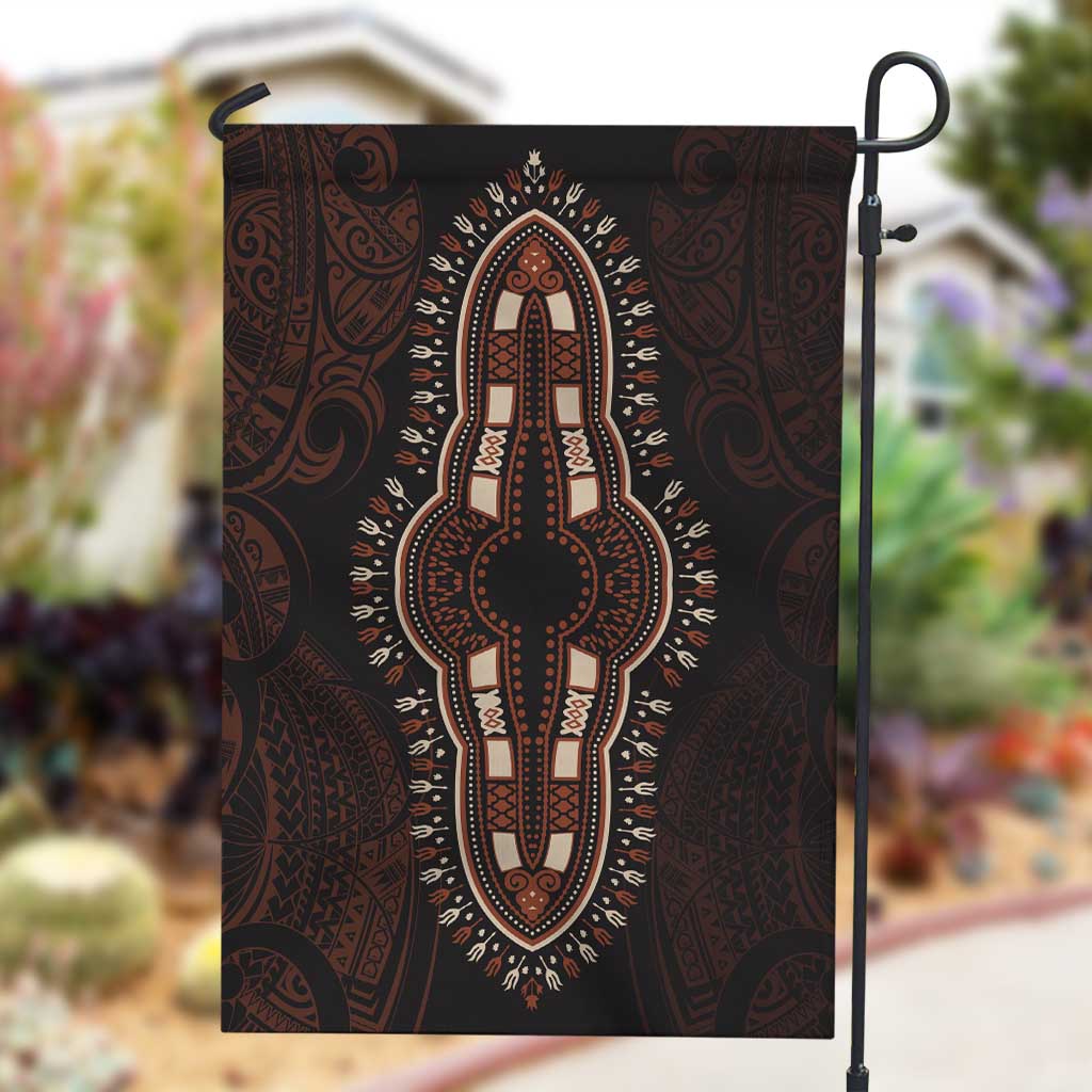 Dashiki and Polynesian Pattern Garden Flag Afro Pacific Culture Red Version LT9