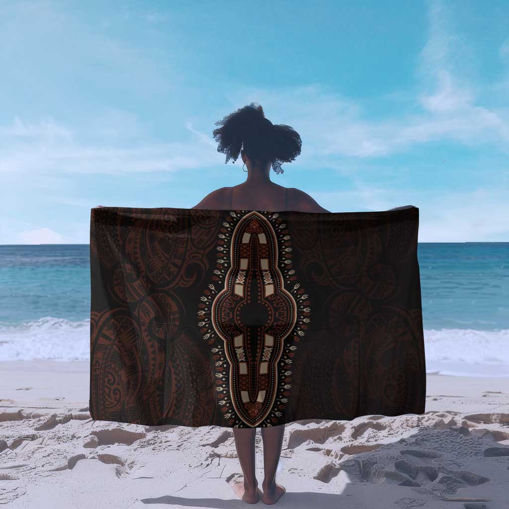 Dashiki and Polynesian Pattern Sarong Afro Pacific Culture Red Version LT9