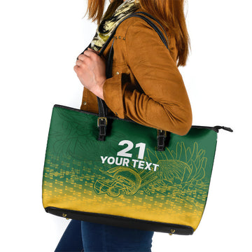 Custom South Africa Cricket Leather Tote Bag Go Proteas World Cup Version 2023 Sproty LT9