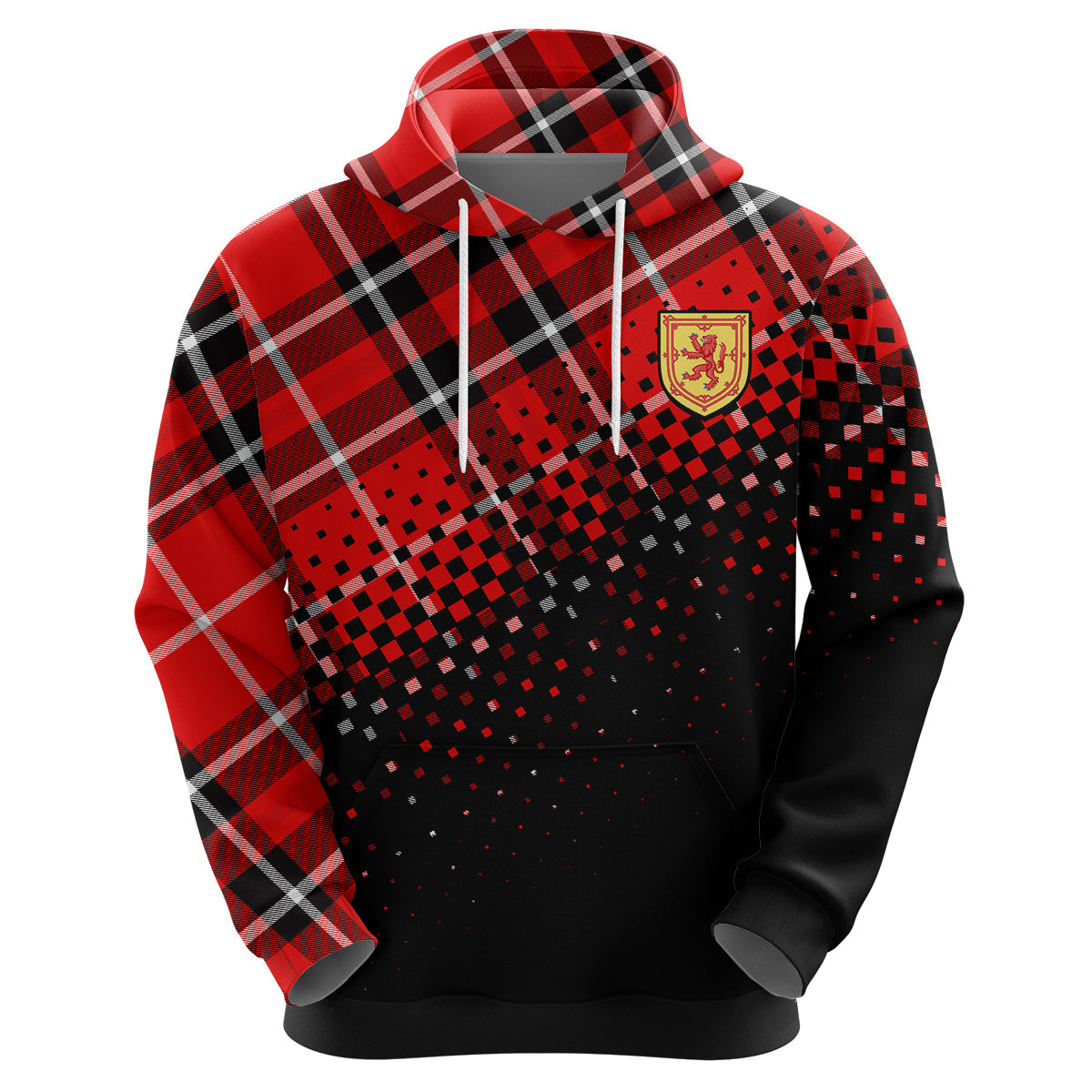 Scottish Gaelic Hoodie Crest Scotland Lion Tartan LT9