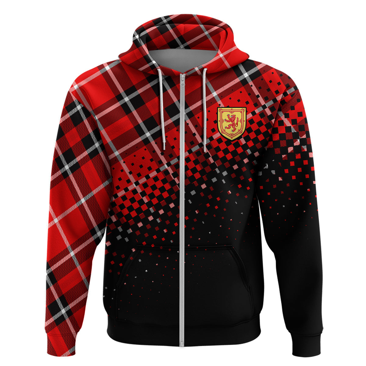 Custom Scottish Gaelic Hoodie Crest Scotland Lion Tartan LT9