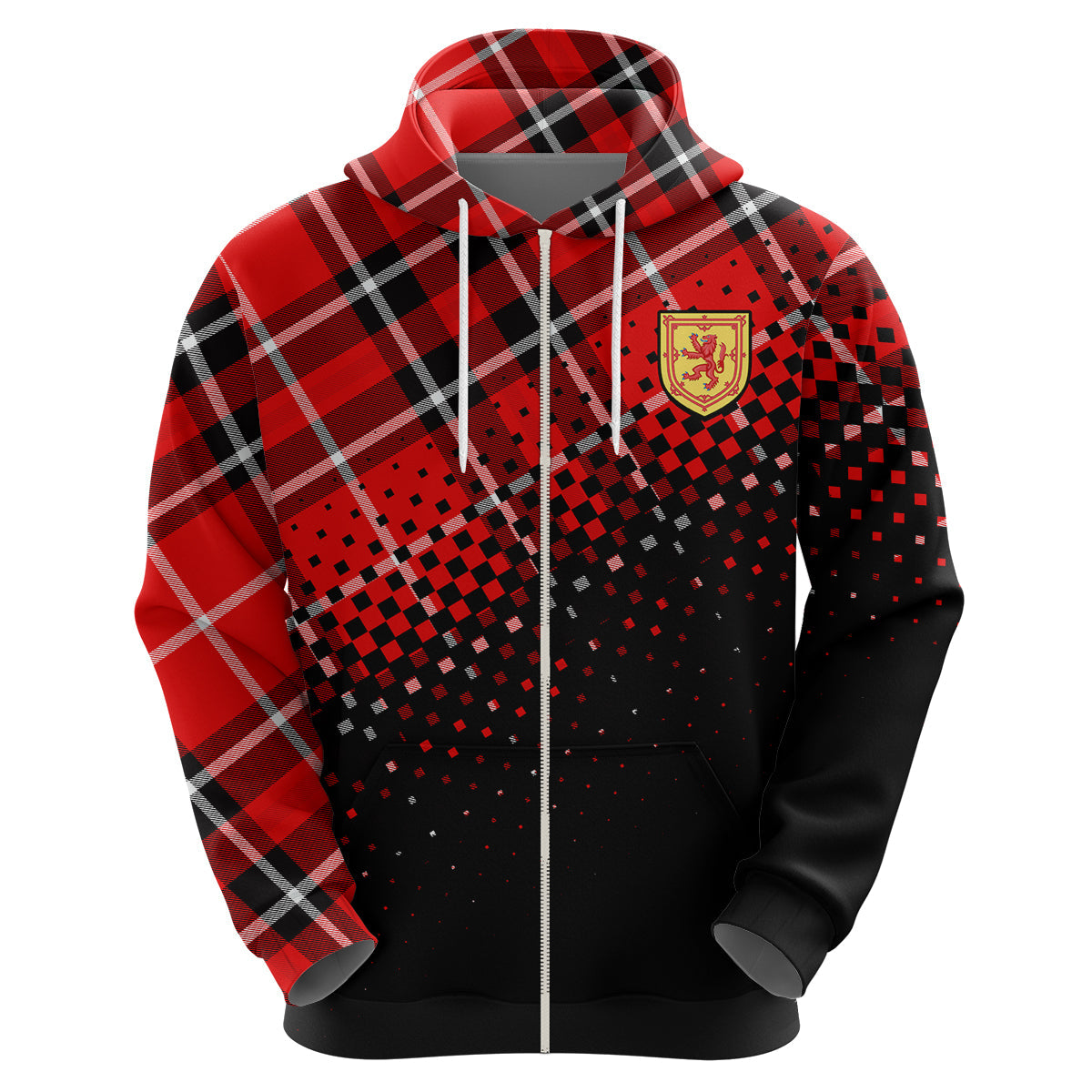 Custom Scottish Gaelic Hoodie Crest Scotland Lion Tartan LT9