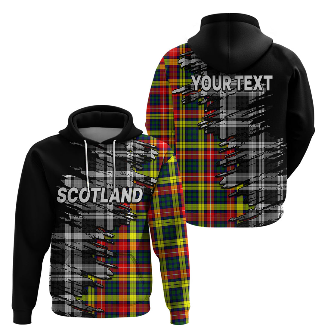 Custom Scottish Tartan Hoodie Scotland Modern Crest Tartan LT9