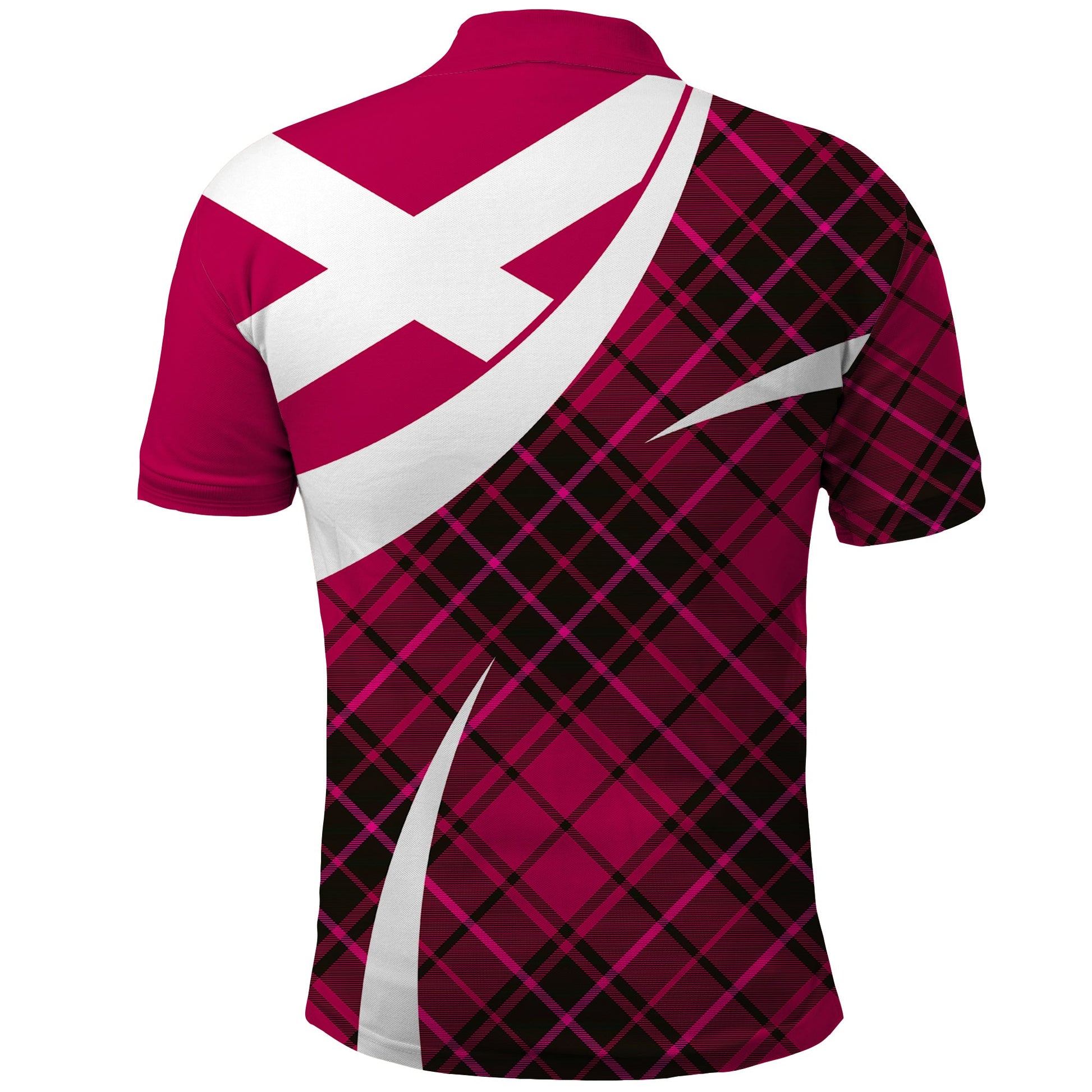 Scottish Alba Flag Polo Shirt Scottish Colourful Tartan Pink Version LT9