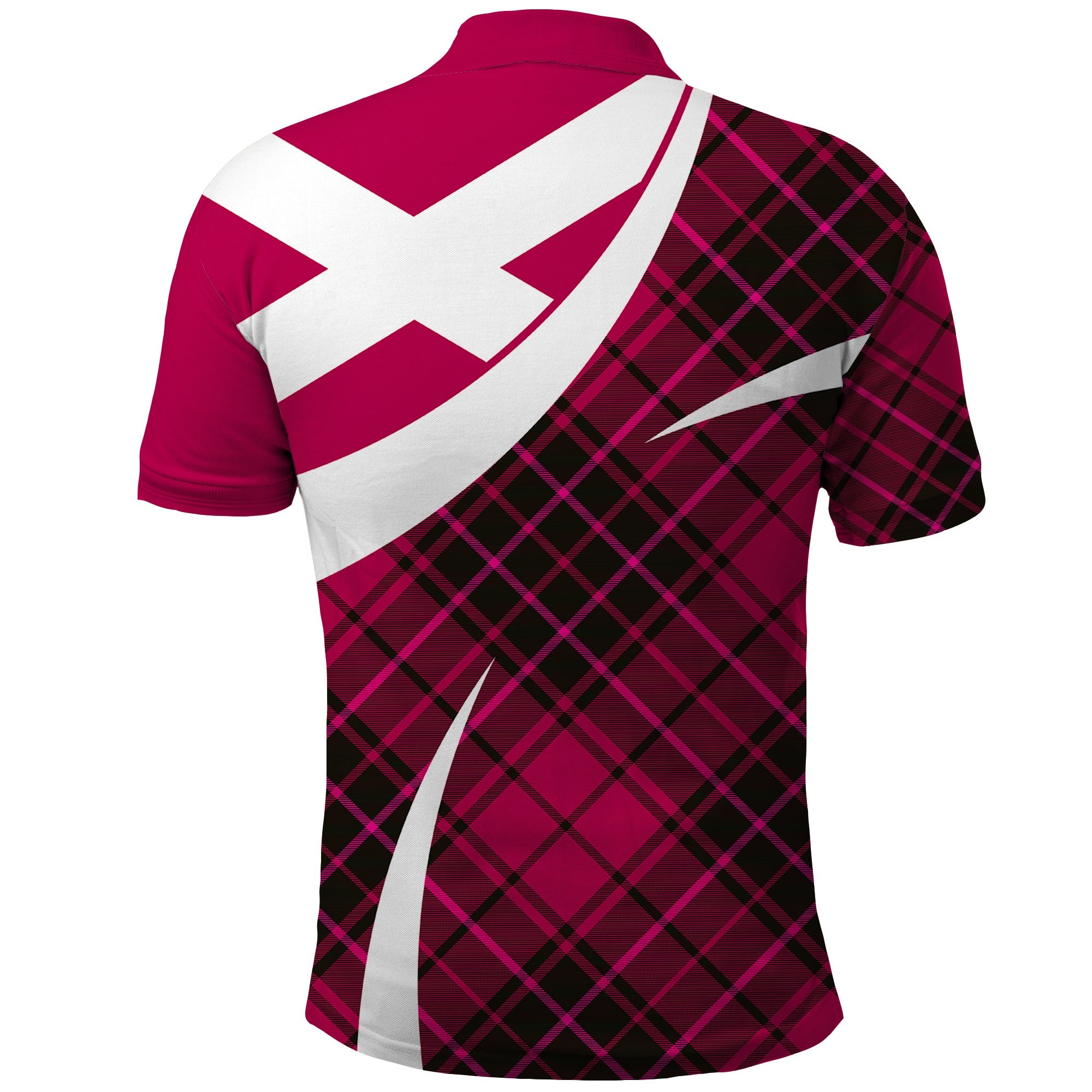 Scottish Alba Flag Polo Shirt Scottish Colourful Tartan Pink Version LT9