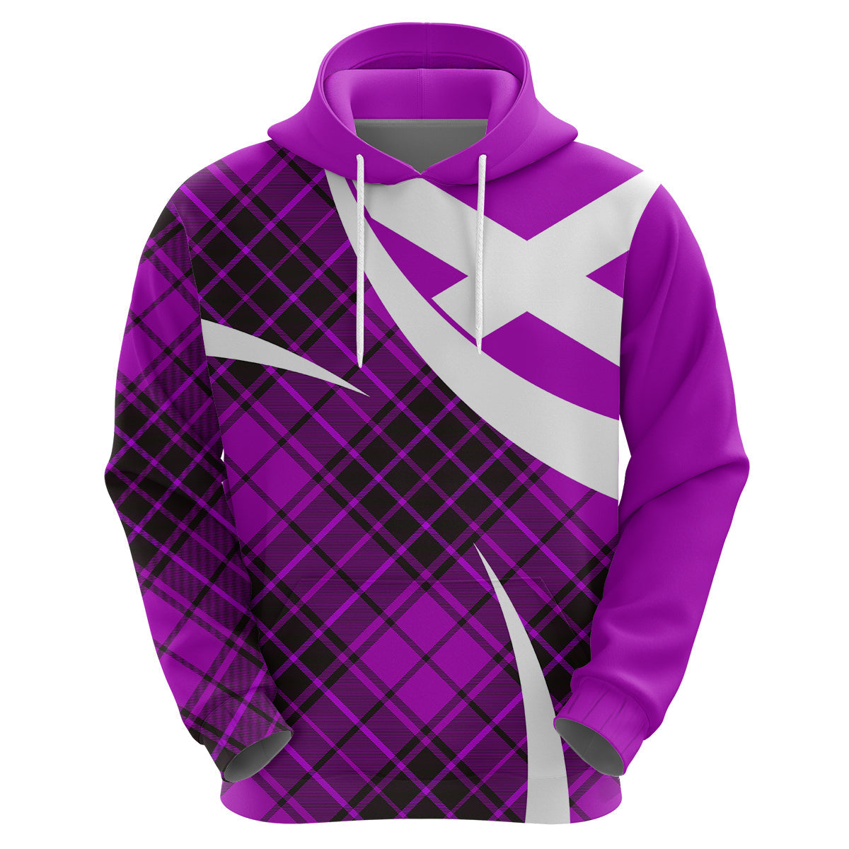 Scotland Hoodie Alba Flag Scottish Colourful Tartan Purple Version LT9