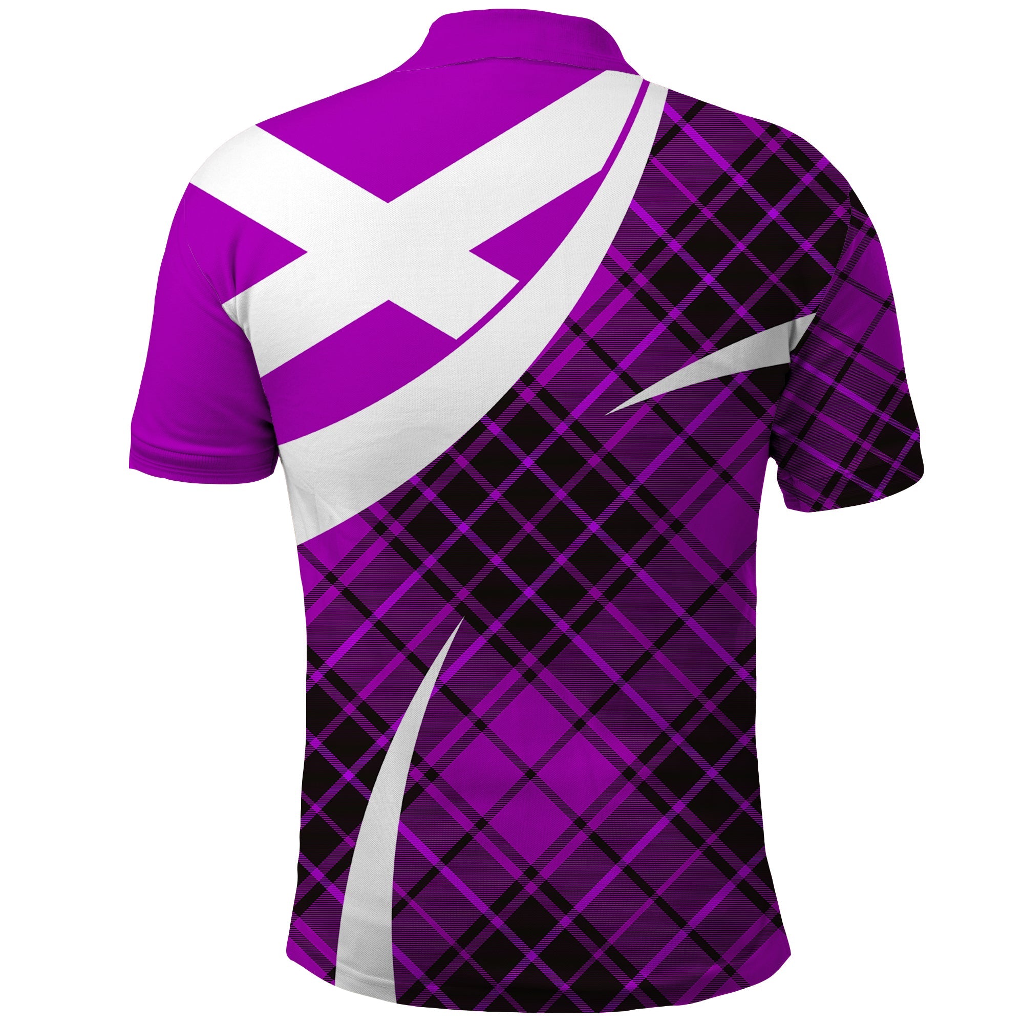 Scottish Alba Flag Polo Shirt Scottish Colourful Tartan Purple Version LT9