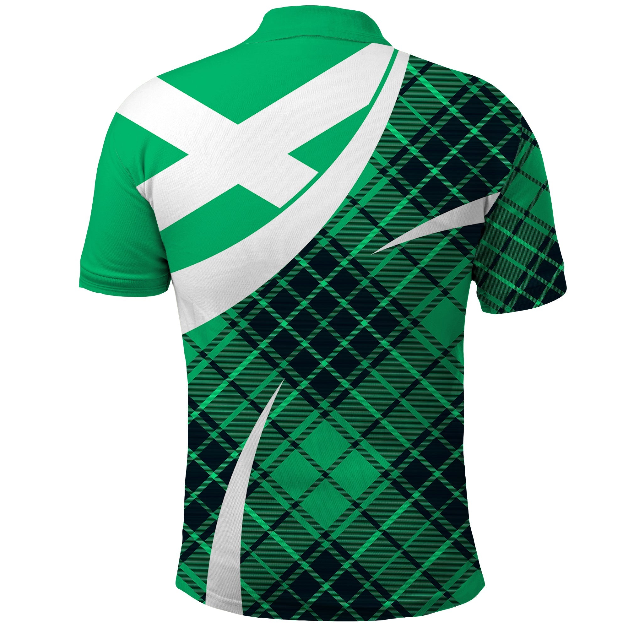 Scottish Alba Flag Polo Shirt Scottish Colourful Tartan Turquoise Version LT9