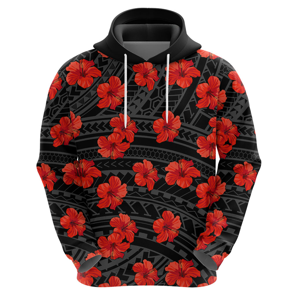 Polynesian Pride Hawaii Style With Hibiscus Hoodie Black LT9