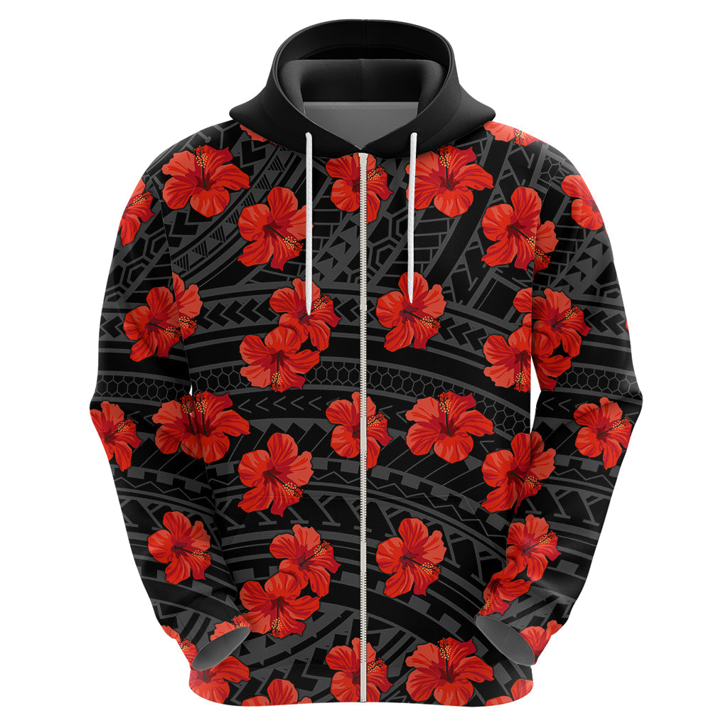 Polynesian Pride Hawaii Style With Hibiscus Hoodie Black LT9