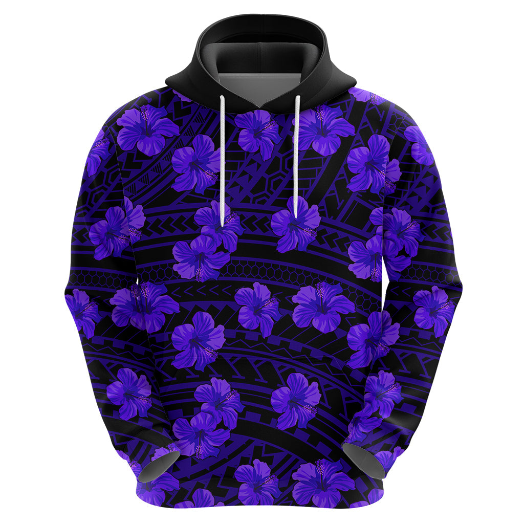 Polynesian Pride Hawaii Style With Hibiscus Hoodie Blue LT9