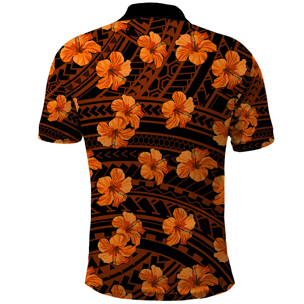 Polynesian Pride Hawaii Style With Hibiscus Polo Shirt Gold LT9