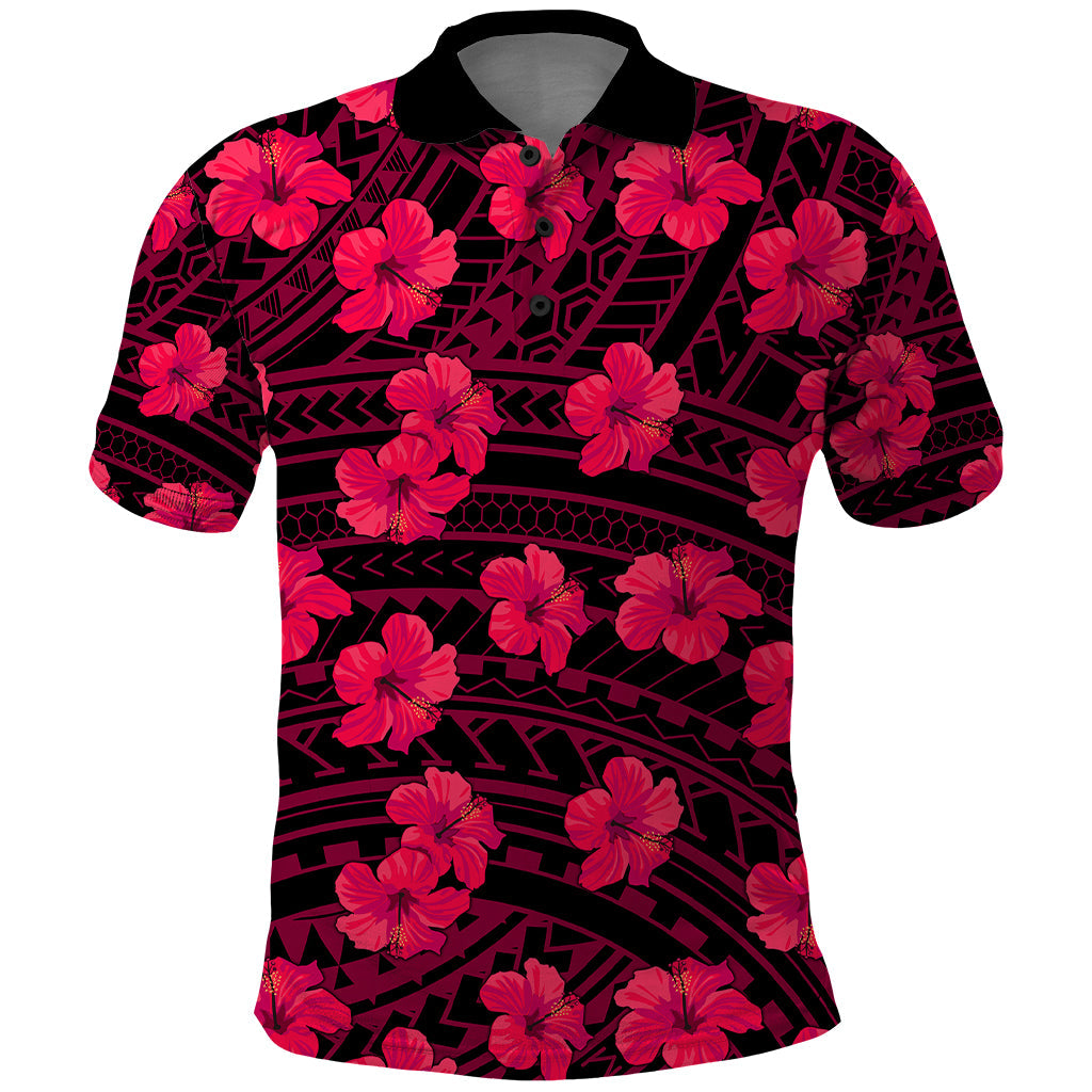 Polynesian Pride Hawaii Style With Hibiscus Polo Shirt Pink LT9