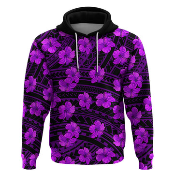 Polynesian Pride Hawaii Style With Hibiscus Hoodie Purple LT9