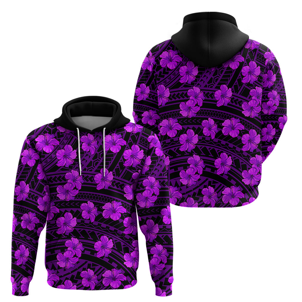 Polynesian Pride Hawaii Style With Hibiscus Hoodie Purple LT9