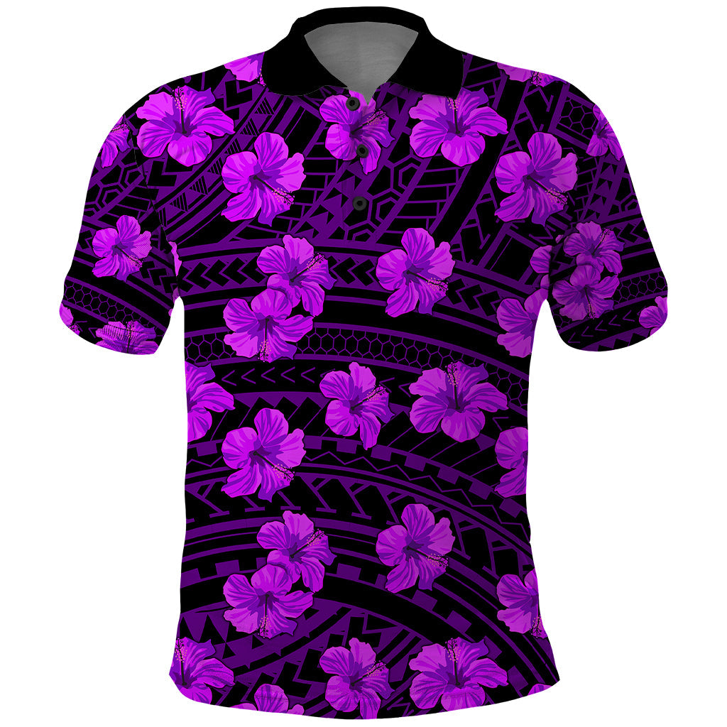 Polynesian Pride Hawaii Style With Hibiscus Polo Shirt Purple LT9