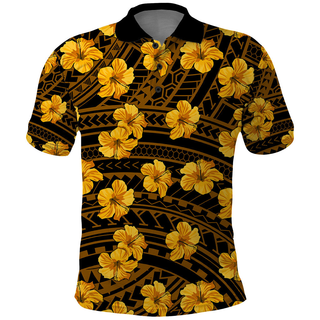 Polynesian Pride Hawaii Style With Hibiscus Polo Shirt Yellow LT9