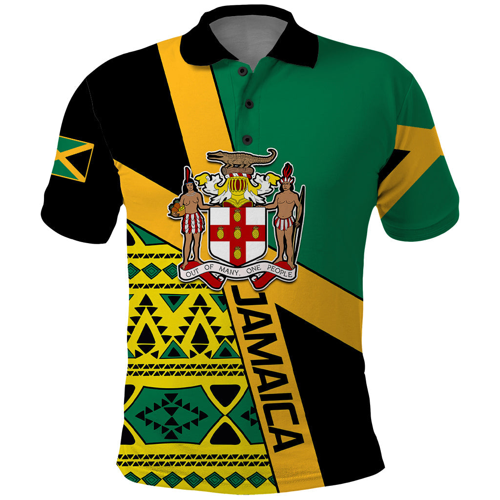 Personalised Jamaica Polo Shirt Ethnic Style In Jamaican Flag LT9