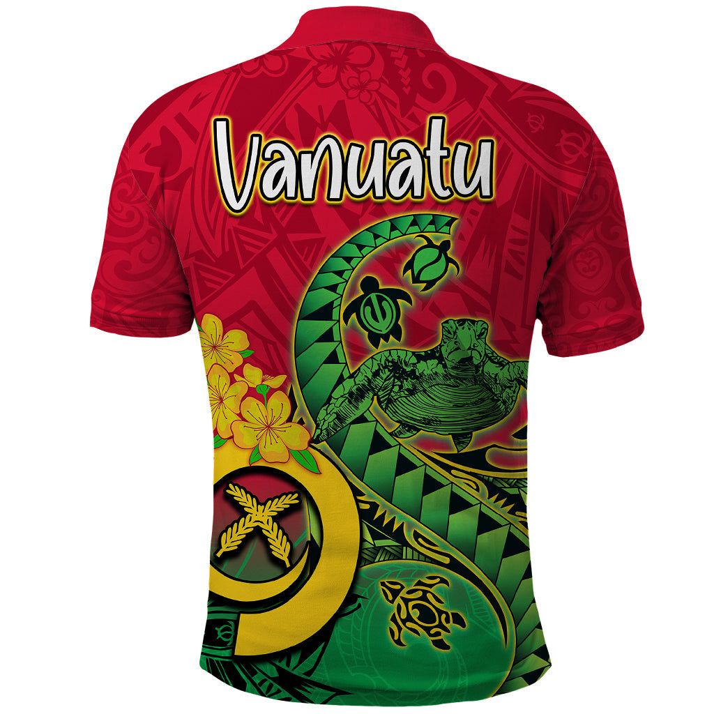 Vanuatu Islands Polo Shirt Polynesian Tattoo and Sea Turtle LT9