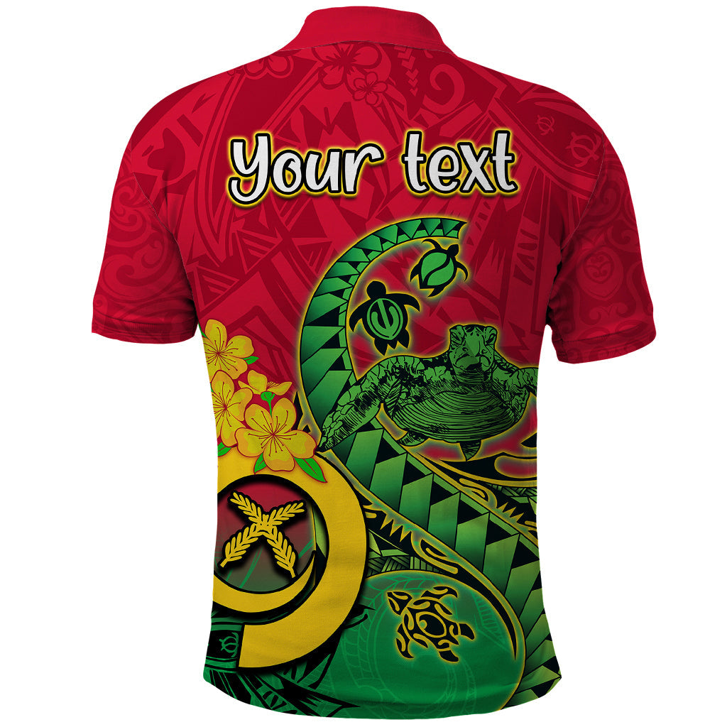 Personalised Vanuatu Islands Polo Shirt Polynesian Tattoo and Sea Turtle LT9