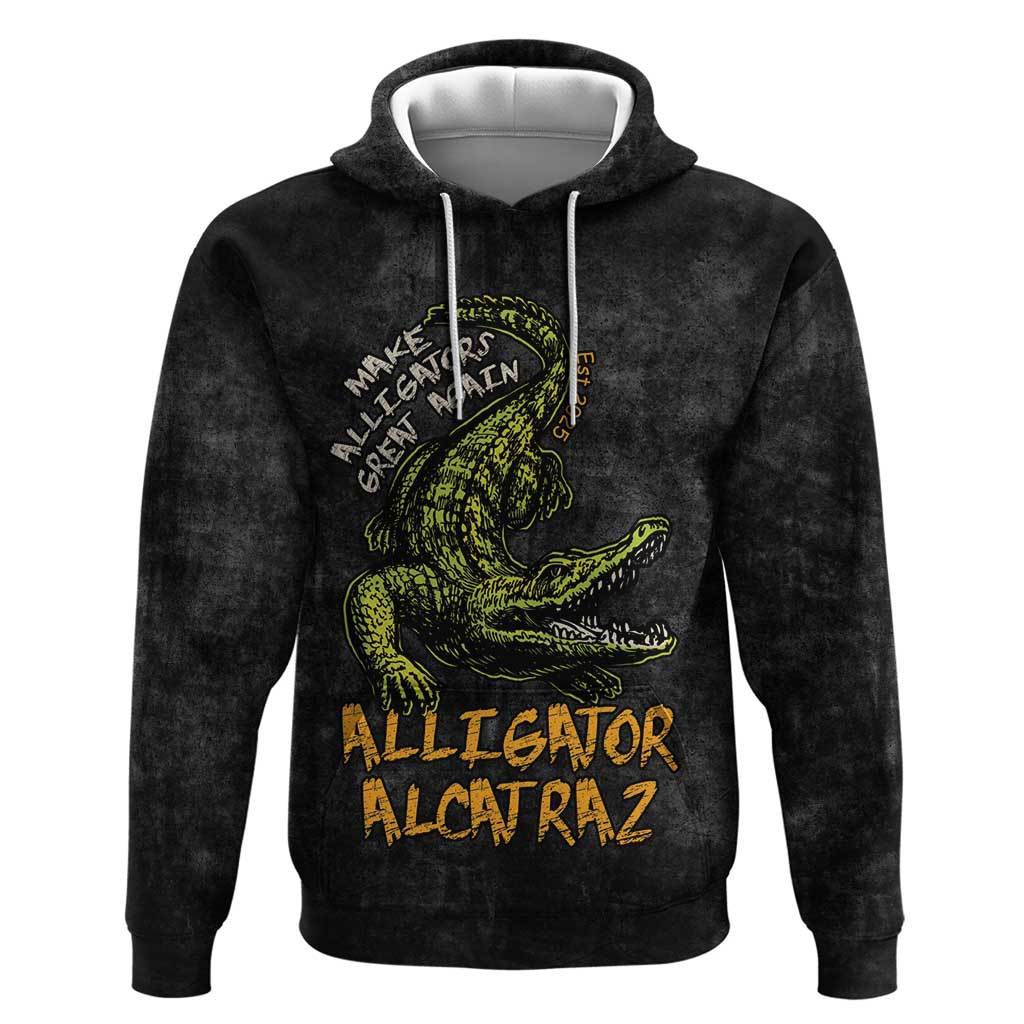 Alligator Alcatraz Est 2025 Hoodie Vintage Retro LT9