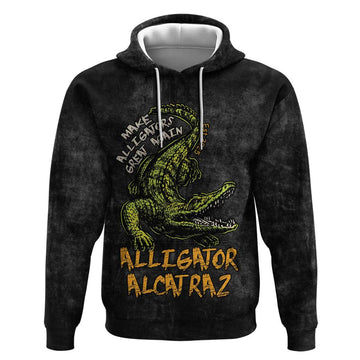 Alligator Alcatraz Est 2025 Hoodie Vintage Retro LT9