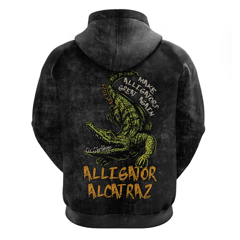 Alligator Alcatraz Est 2025 Hoodie Vintage Retro LT9