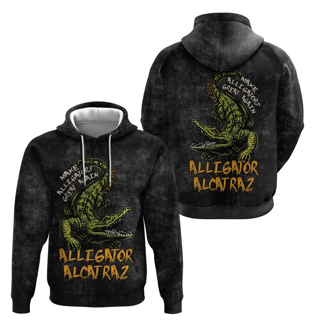 Alligator Alcatraz Est 2025 Hoodie Vintage Retro LT9