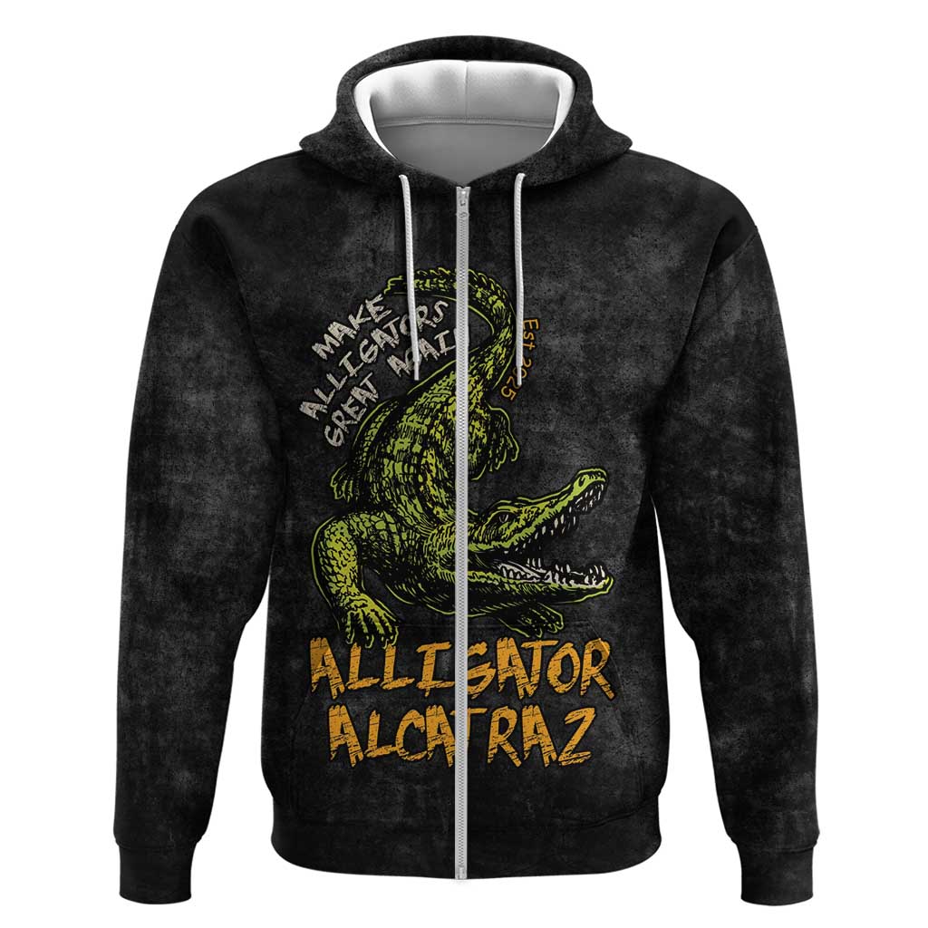Alligator Alcatraz Est 2025 Hoodie Vintage Retro LT9