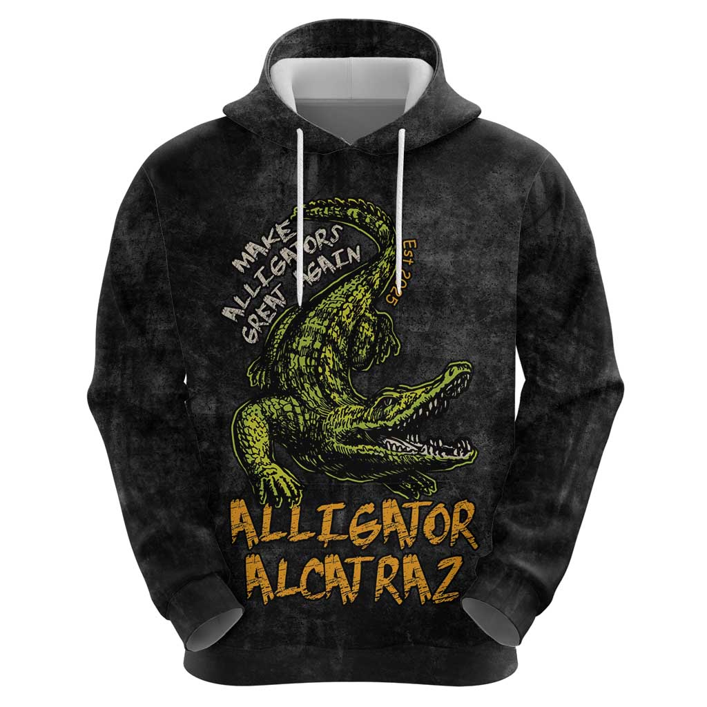 Alligator Alcatraz Est 2025 Hoodie Vintage Retro LT9