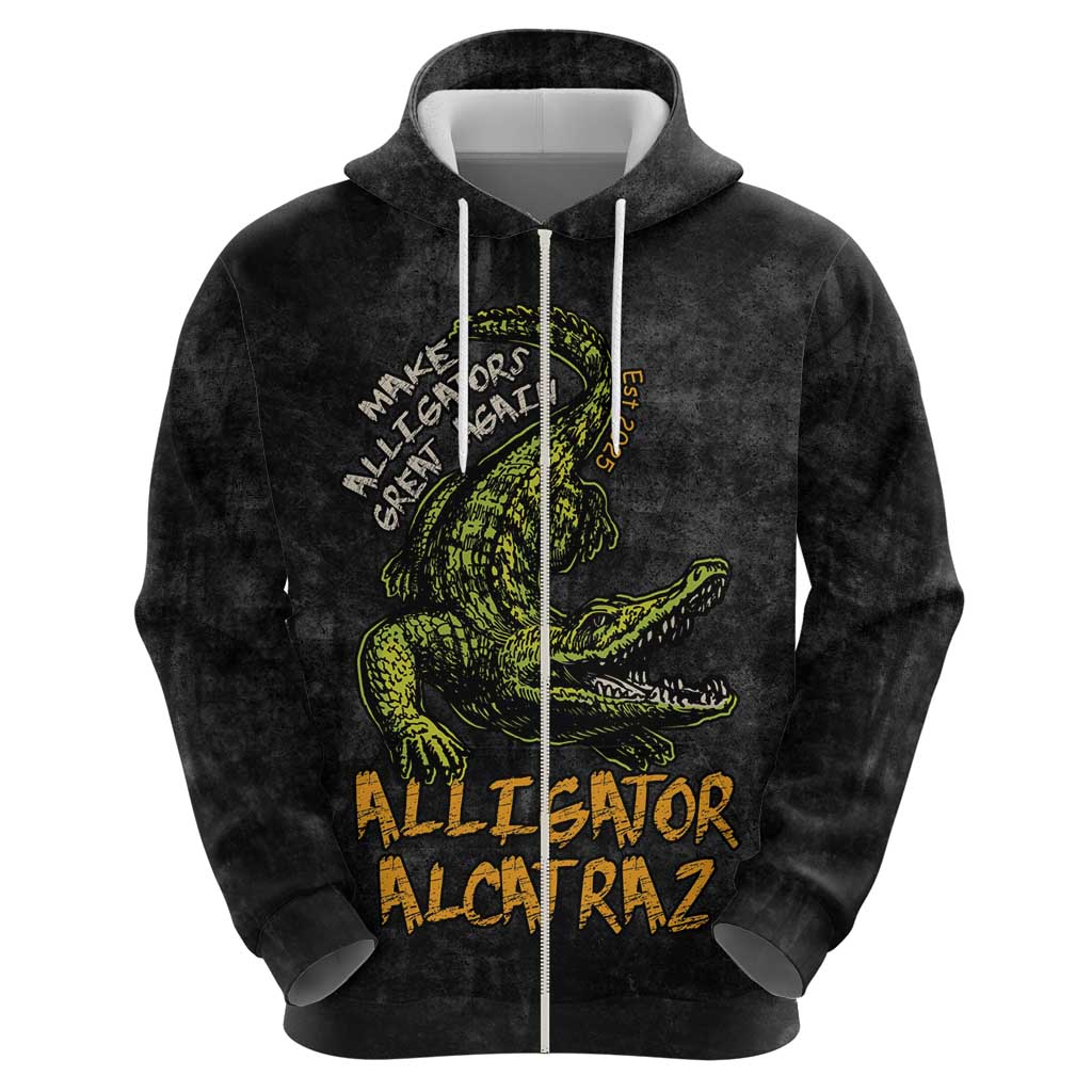 Alligator Alcatraz Est 2025 Hoodie Vintage Retro LT9
