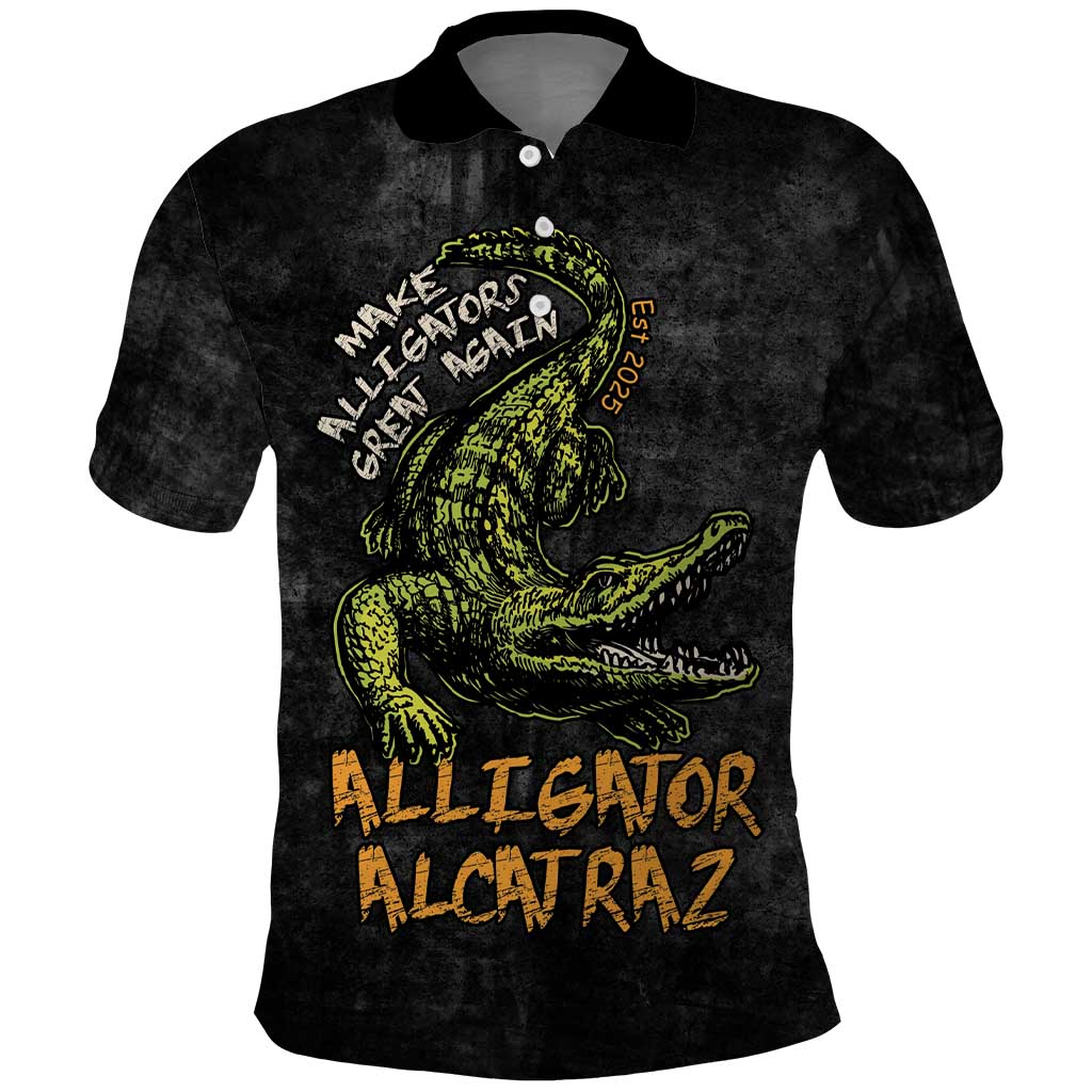 Alligator Alcatraz Est 2025 Polo Shirt Vintage Retro LT9