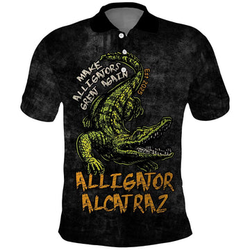 Alligator Alcatraz Est 2025 Polo Shirt Vintage Retro LT9