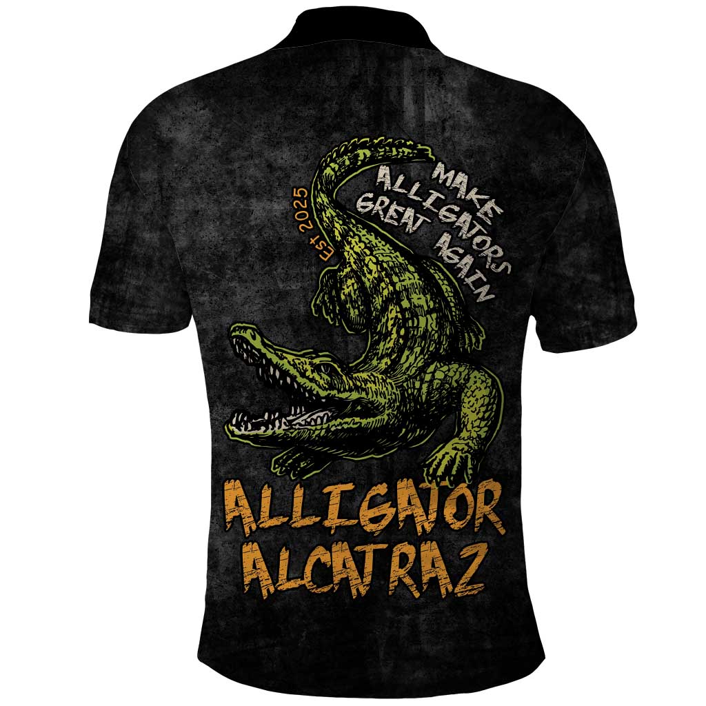 Alligator Alcatraz Est 2025 Polo Shirt Vintage Retro LT9
