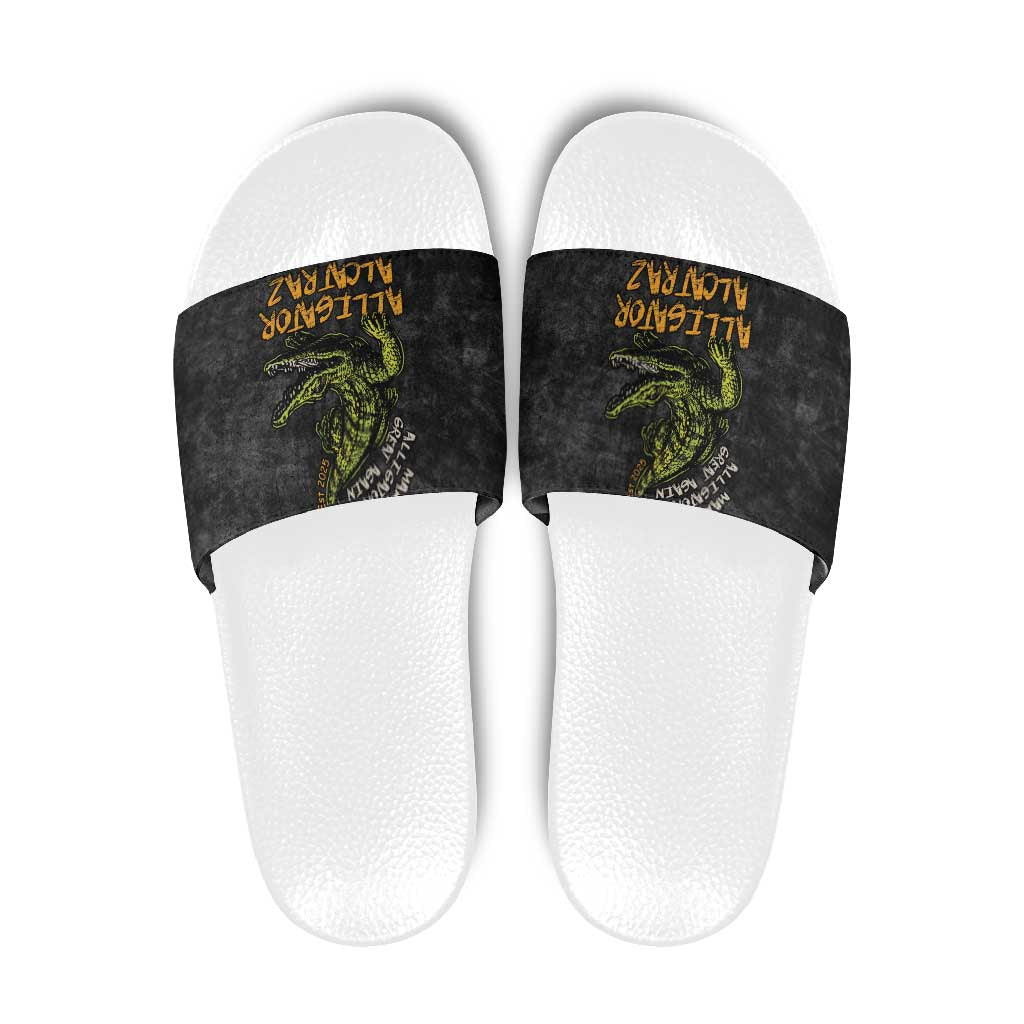 Alligator Alcatraz Est 2025 Slide Sandals Vintage Retro LT9