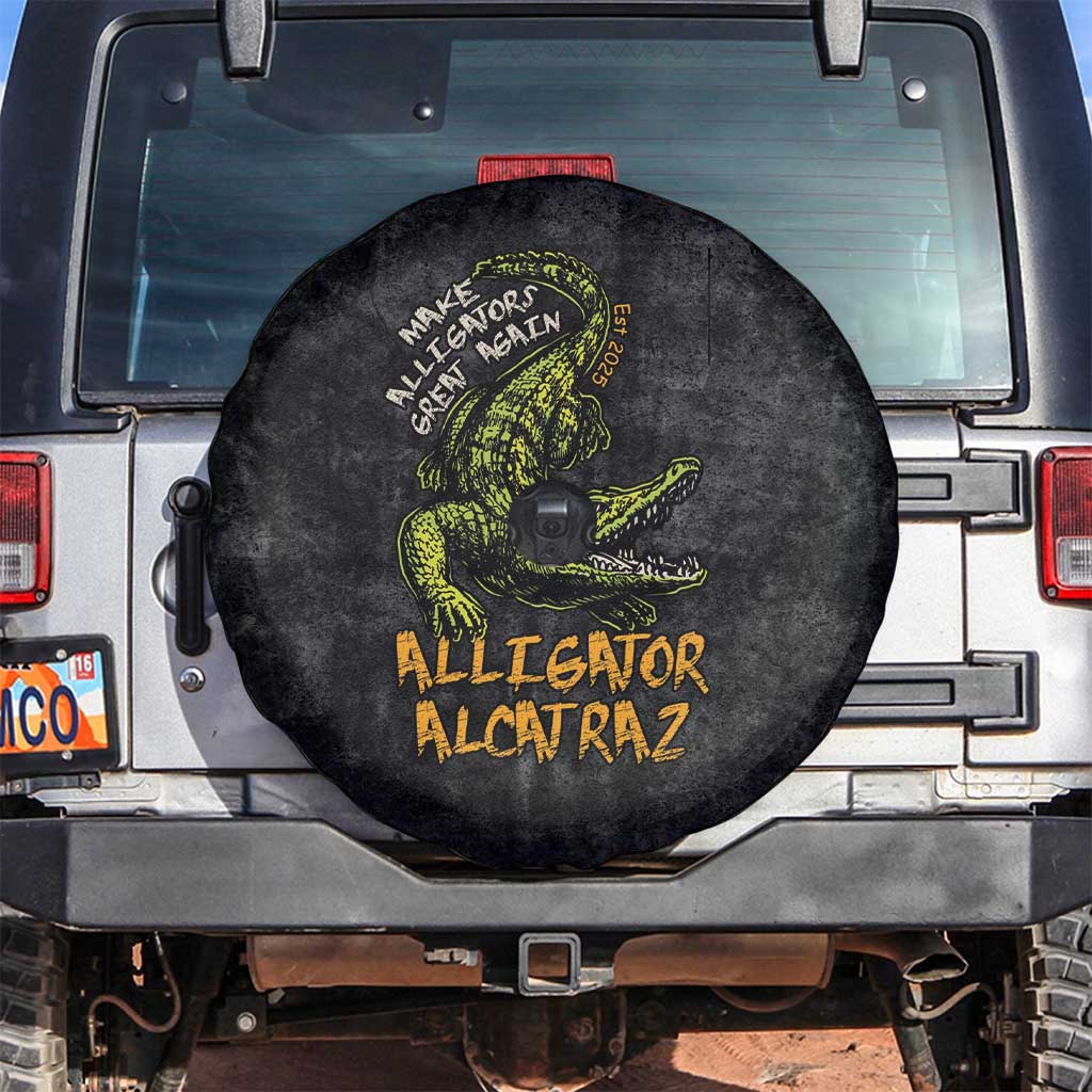 Alligator Alcatraz Est 2025 Spare Tire Cover Vintage Retro LT9