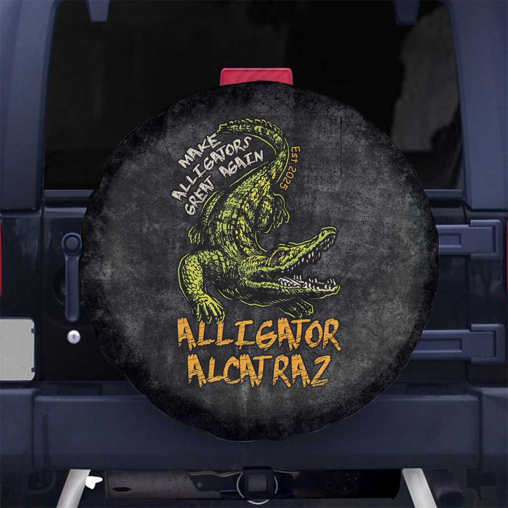 Alligator Alcatraz Est 2025 Spare Tire Cover Vintage Retro LT9