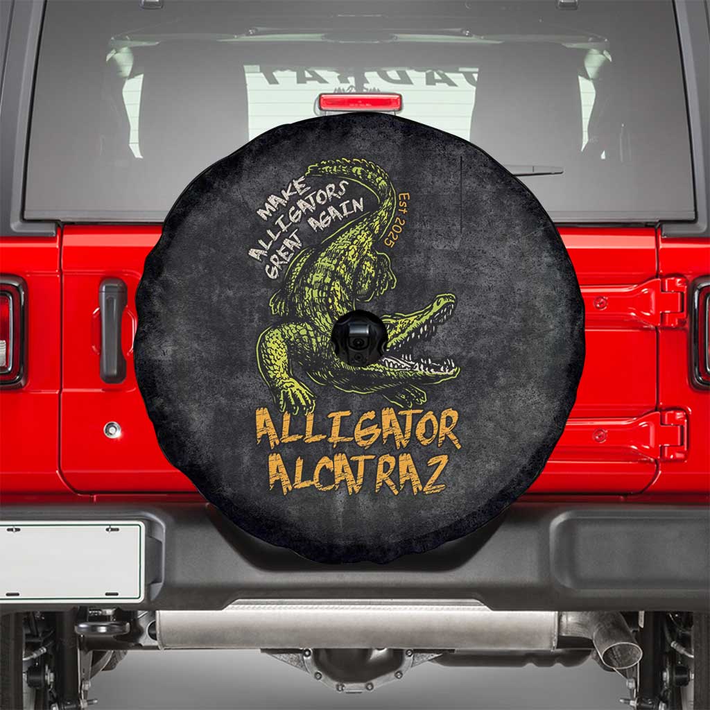 Alligator Alcatraz Est 2025 Spare Tire Cover Vintage Retro LT9