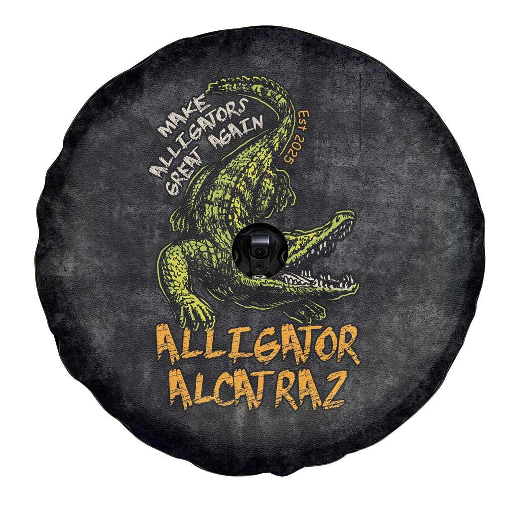 Alligator Alcatraz Est 2025 Spare Tire Cover Vintage Retro LT9